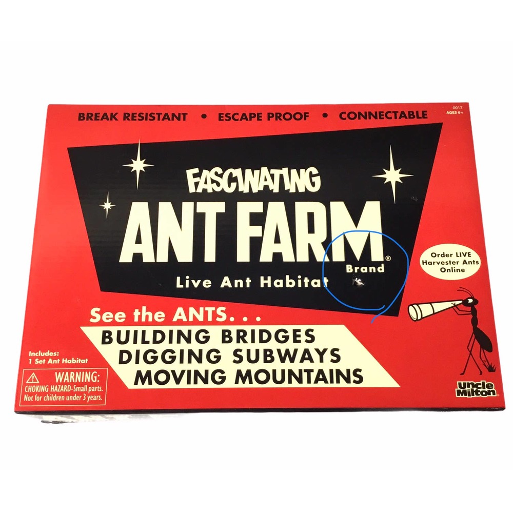 Retro Uncle Milton Ant Farm Damaged Box